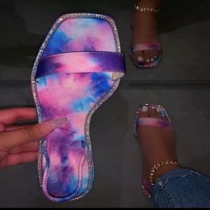 One rainbow flat sandals with strap